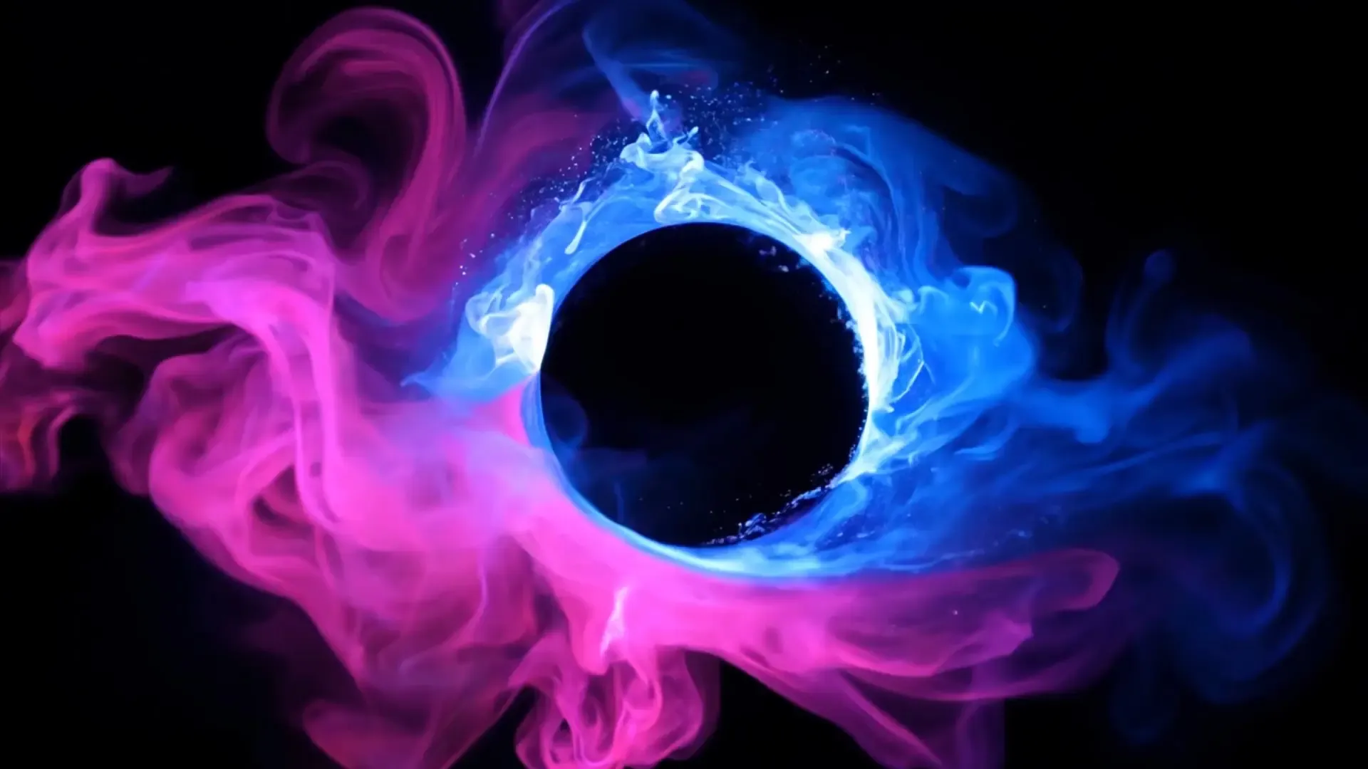 Neon Smoke Ring Logo Animation Background